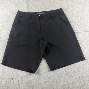 DA HUI Men's Hybrid Board Shorts Black Quick Dry Stretch Size 36 Drawstring